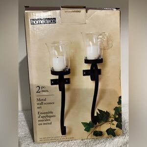 Black Metal Wall Sconce Set